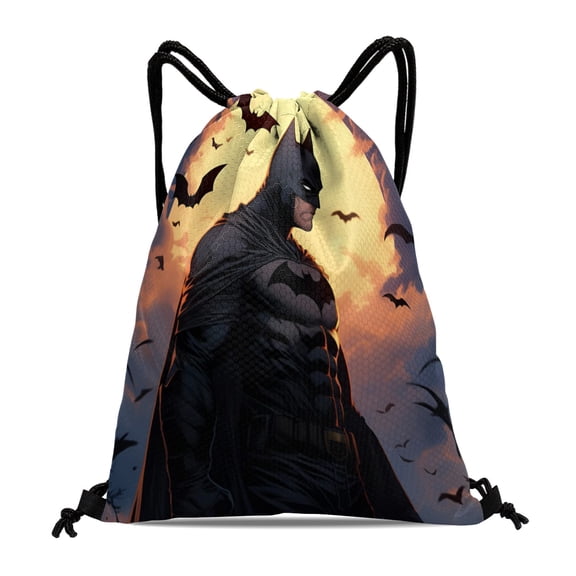 Batman Bat Man Fitness and Travel Bag:Waterproof, perfect for hiking, yoga, swimming, beach, and shopping, measuring 15.7*17.7 inches.