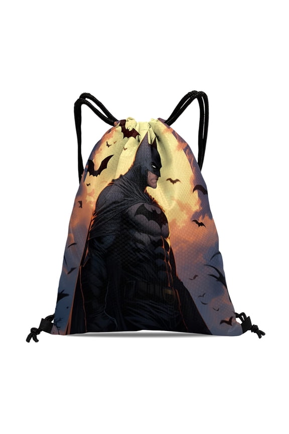 Batman Bat Man Fitness and Travel Bag:Waterproof, perfect for hiking, yoga, swimming, beach, and shopping, measuring 15.7*17.7 inches.