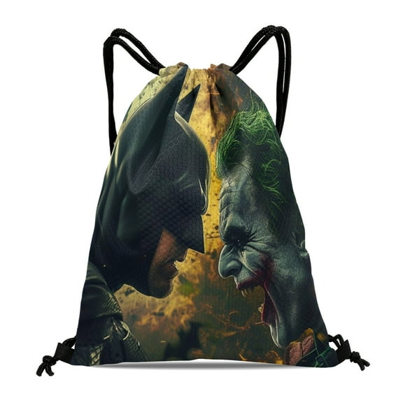 Batman Bat Man Gym Hiking Drawstring Bag:Waterproof, suitable for swimming, travel, beach, and shopping, with dimensions of 15.7*17.7 inches.