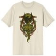 thumbnail image 1 of Batman Bat Mask With Three Skulls Men's Natural Crew Neck Short Sleeve Tee-Small, 1 of 4