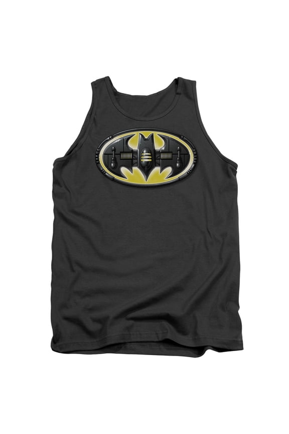 Batman Bat Mech Logo Adult Tank Top Charcoal