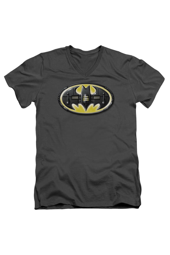 Batman - Bat Mech Logo - Slim Fit V Neck Shirt - Small