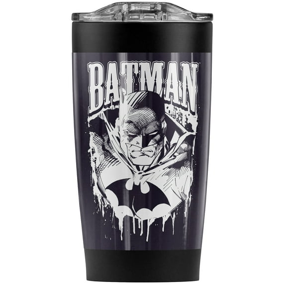 Batman Bat Metal Stainless Steel Tumbler 20 oz Coffee Travel Mug/Cup, Vacuum Insulated & Double Wall with Leakproof Sliding Lid | Great for Hot Drinks and Cold Beverages