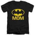 thumbnail image 1 of Batman Bat Mom S/S Adult V-Neck T-Shirt 30/1 T-Shirt Black, 1 of 1