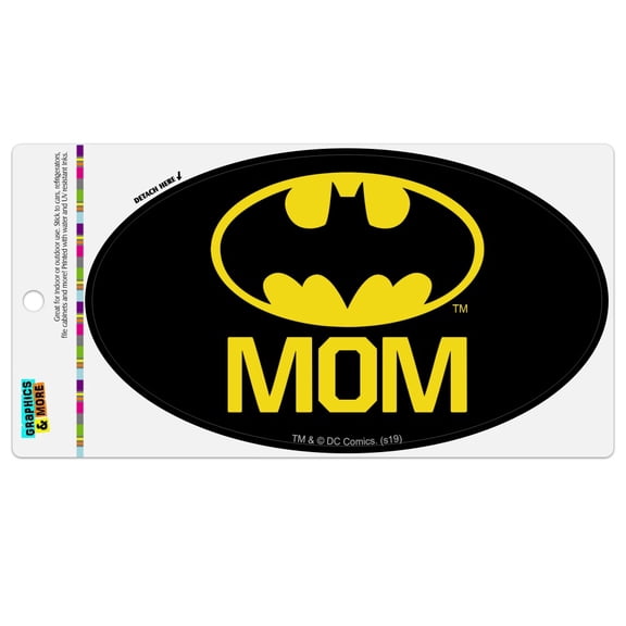 Batman Bat Mom Shield Logo Automotive Car Refrigerator Locker Vinyl Euro Oval Magnet