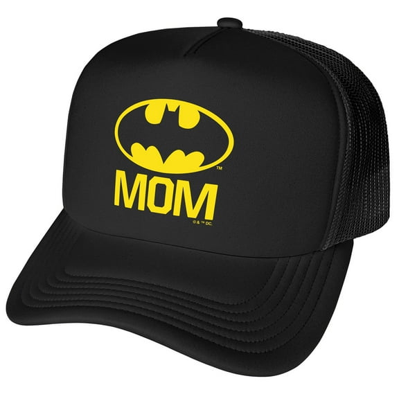 Batman Bat Mom Shield Logo Foam Snapback Trucker Hat - Unisex for Men and Women