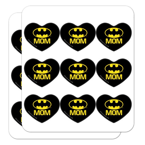Batman Bat Mom Shield Logo Heart Shaped Planner Calendar Scrapbook Craft Stickers