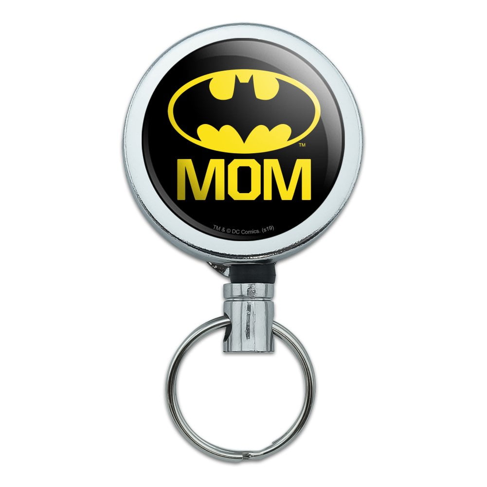 Batman Bat Mom Shield Logo Heavy Duty Metal Retractable Reel ID Badge ...