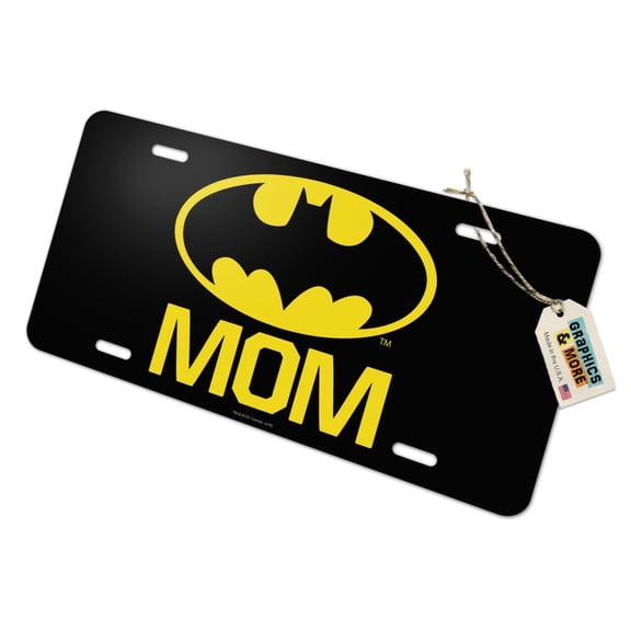 Batman Bat Mom Shield Logo Novelty Metal Vanity Tag License Plate