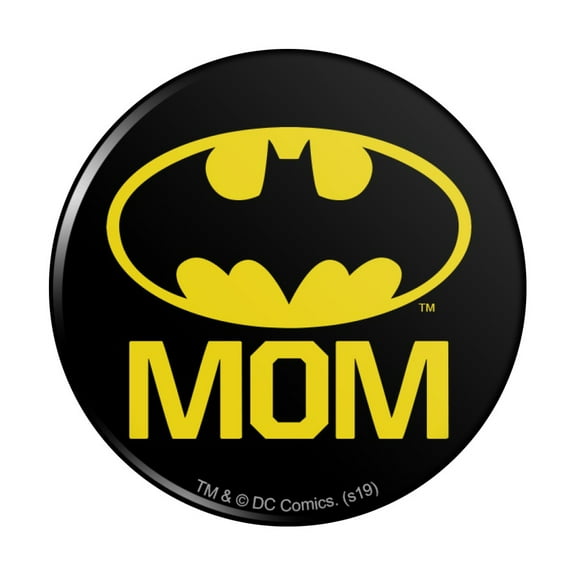 Batman Bat Mom Shield Logo Pinback Button Pin