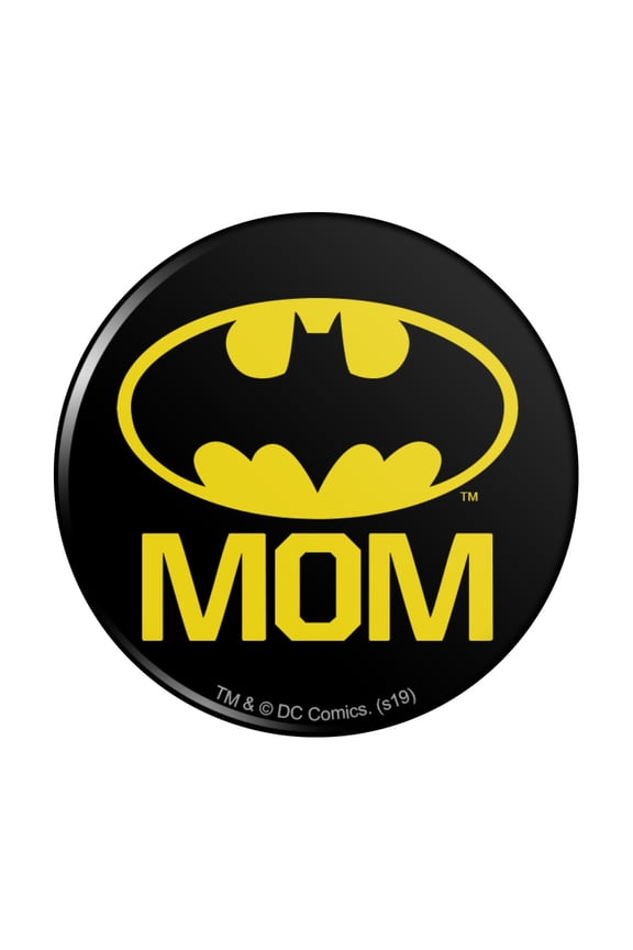 Batman Bat Mom Shield Logo Pinback Button Pin