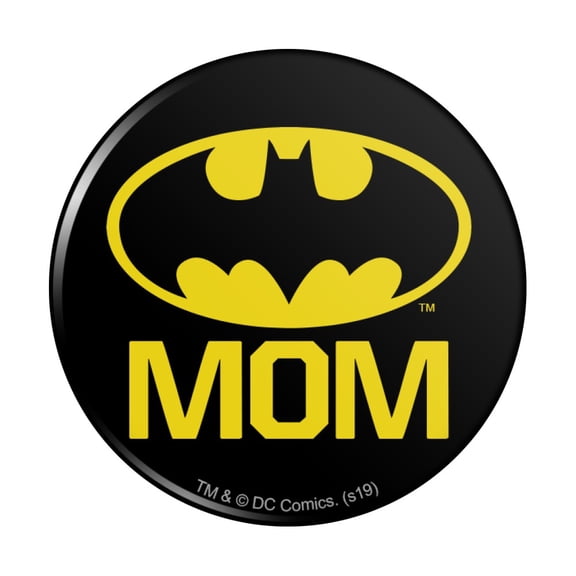 Batman Bat Mom Shield Logo Pinback Button Pin