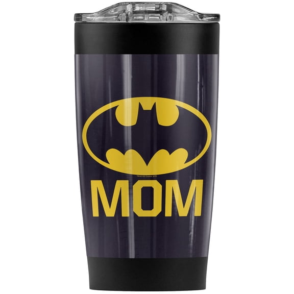 Batman Bat Mom Stainless Steel Tumbler 20 oz Coffee Travel Mug/Cup, Vacuum Insulated & Double Wall with Leakproof Sliding Lid | Great for Hot Drinks and Cold Beverages