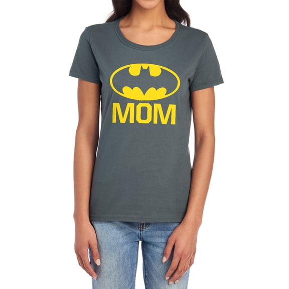 Batman Bat Mom Women's T Shirt, Charcoal, Large