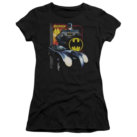 Batman Bat Racing S/S Junior Women's T-Shirt Sheer Black