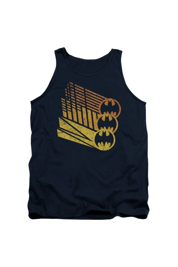 Batman Bat Signal Shapes Adult Tank Top Navy