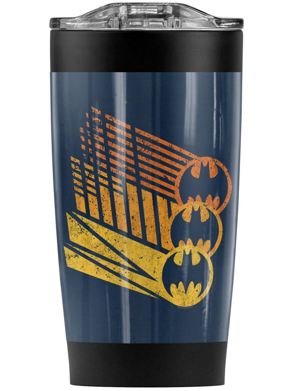 Batman Bat Signal Shapes Stainless Steel Tumbler 20 oz Coffee Travel Mug/Cup, Vacuum Insulated & Double Wall with Leakproof Sliding Lid | Great for Hot Drinks and Cold Beverages