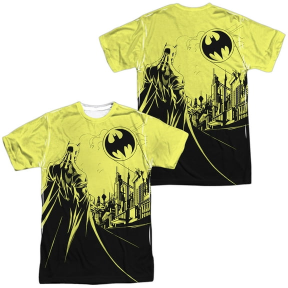 Batman Bat Signal Unisex Adult Sublimated Costume T Shirt (Front/Back), X-Large Multicolor