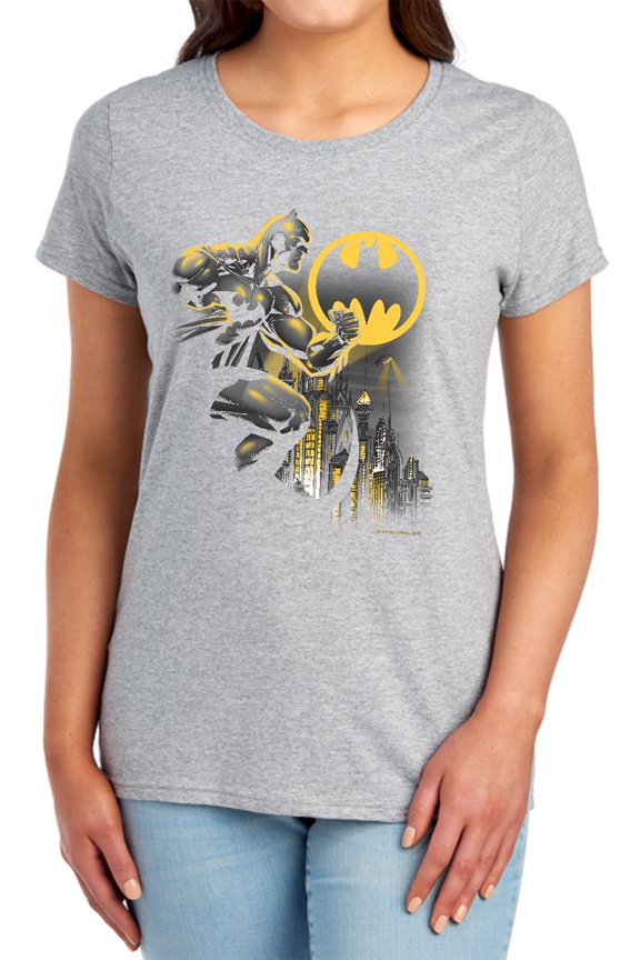 Bat Signal Women's T Shirt, Athletic Heather, Large