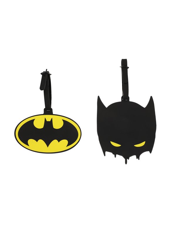 Batman Bat Signal and Mask Molded Rubber Luggage Tags (Set of 2)