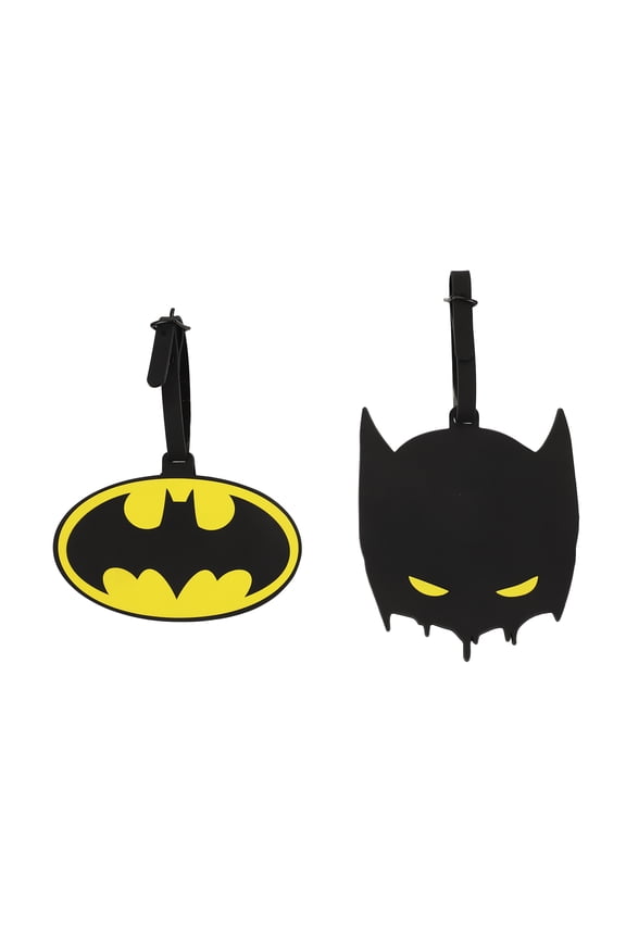 Batman Bat Signal and Mask Molded Rubber Luggage Tags (Set of 2)