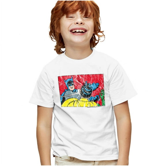 Batman Bat Slap 2 Kids T Shirt (Small) for Youth Toddler Boys and Girls, White