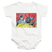 Batman Bat Slap 2 Unisex Infant Snap Suit for Baby (18 Months) White