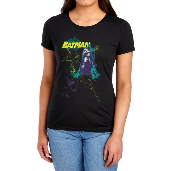 Batman Bat Spray Women's T Shirt, Black, Medium