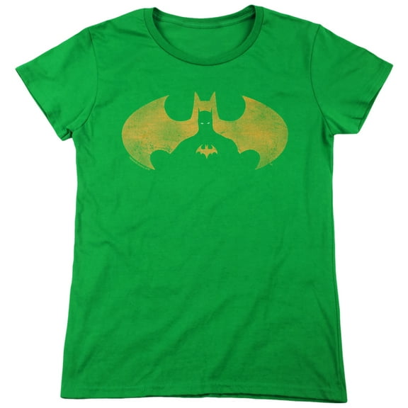 Batman Bat Symbol Knockout Women's T Shirt, Kelly Green, 2X-Large