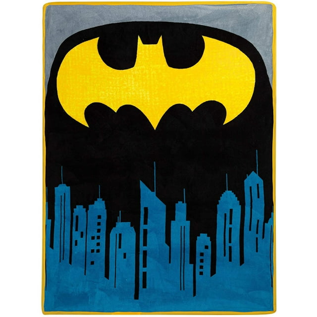 Batman Bat Symbol Multicolor Child Plush Throw Blanket 46x60 inch