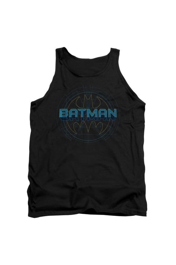 Batman Bat Tech Logo Adult Tank Top Black