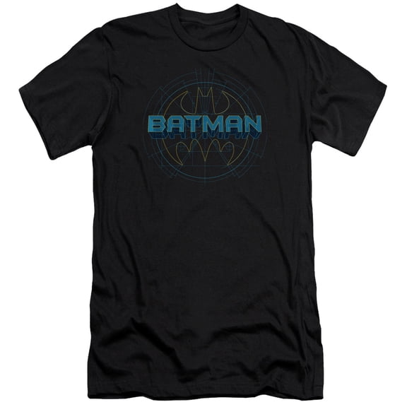 Batman Bat Tech Logo Premium Canvas T-Shirt Adult Slim Fit 30/1 Black