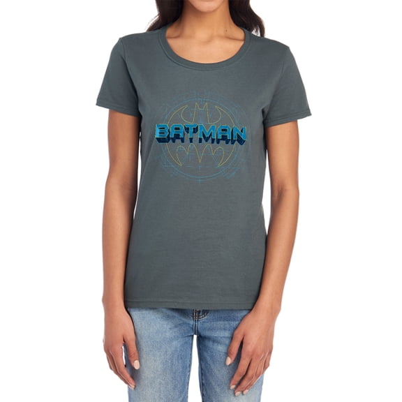 Batman Bat Tech Logo Women's T Shirt, Charcoal, Medium
