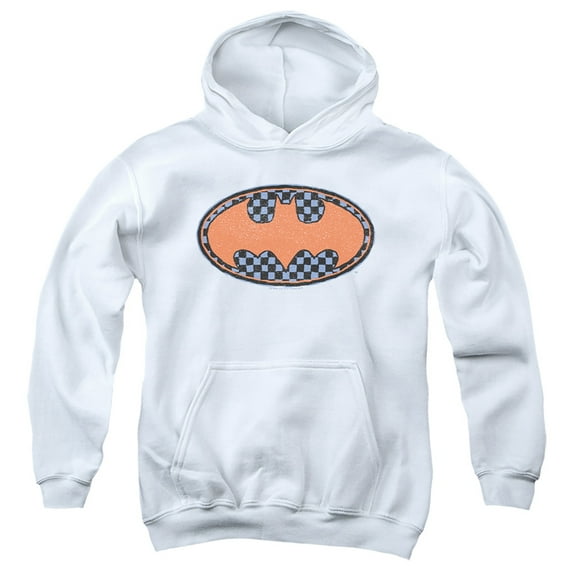 Batman Bat Vice Kids Pull-Over Hoodie (X-Large) for Youth Boys and Girls, White