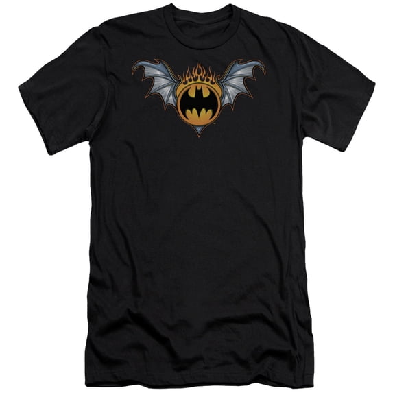 Batman - Bat Wings Logo - Premium Slim Fit Short Sleeve Shirt - Small