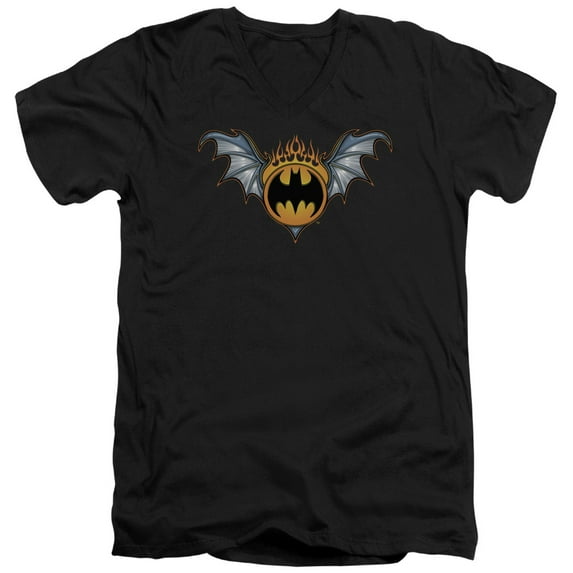 Batman - Bat Wings Logo - Slim Fit V Neck Shirt - XX-Large