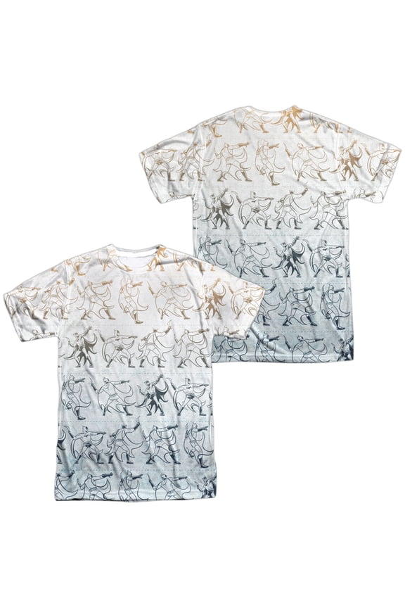 Batarang Pattern Unisex Adult Sublimated Costume T Shirt (Front/Back), Small Multicolor