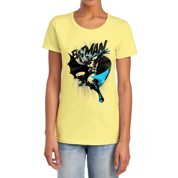 Batman Batarang Throw Women's T Shirt, Banana, Medium