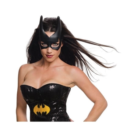 Batman Batgirl Black Plastic Halloween Costume Mask, for Adult