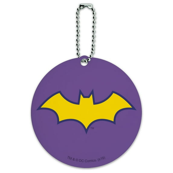 Batman Batgirl Logo Round Luggage ID Tag Card Suitcase Carry-On