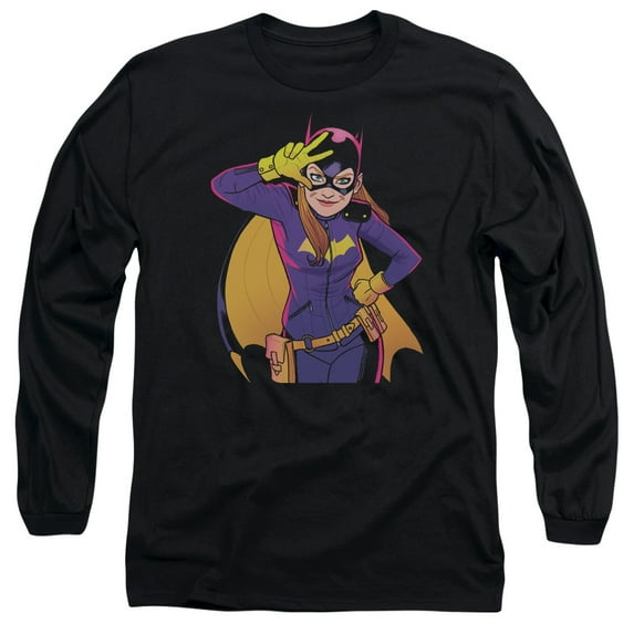 Batman Batgirl Moves Long Sleeve Adult 18/1 T-Shirt Black