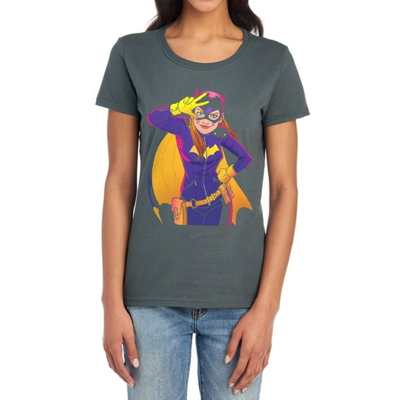 Batman Batgirl Moves Women's T Shirt, Charcoal, Medium