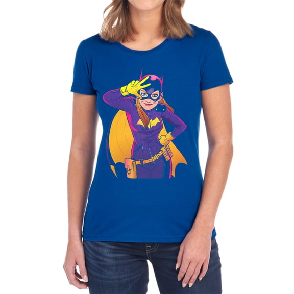 Batman Batgirl Moves Women's T Shirt, Royal, X-Large