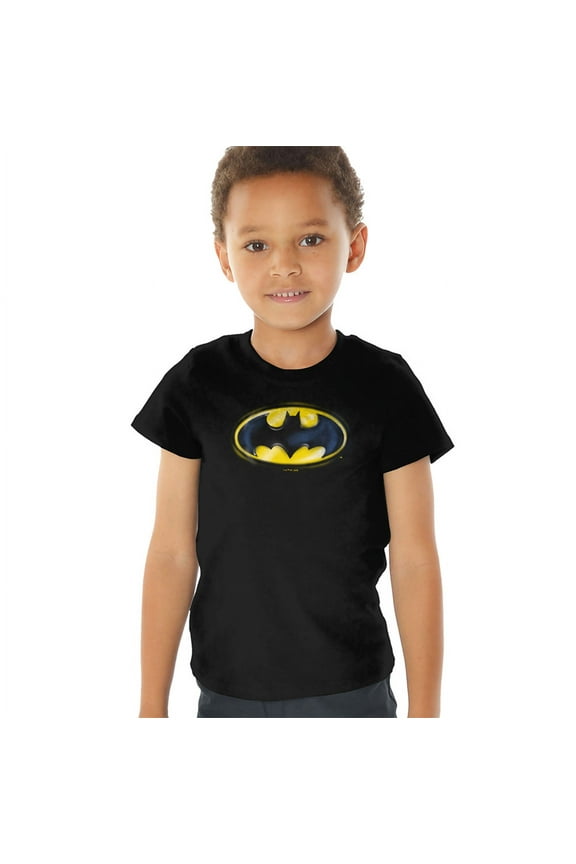 Airbrush Logo Kids T Shirt (4) for Youth Toddler Boys and Girls, Black