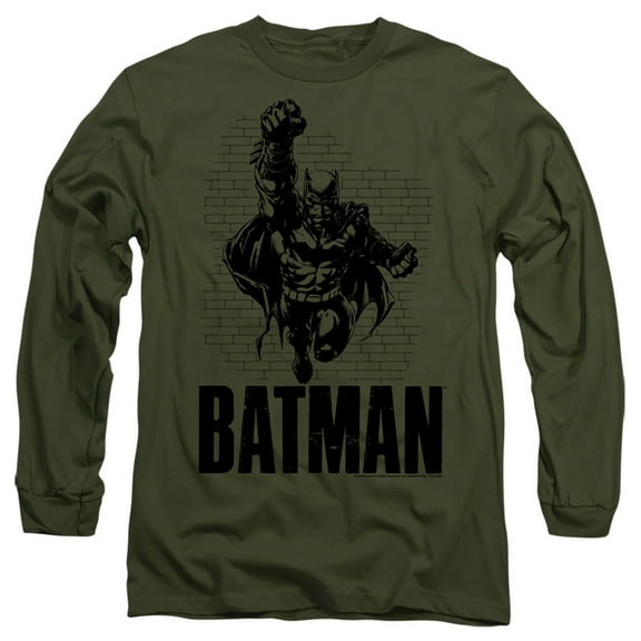 Batman Batman Attack 2 Unisex Adult Long-Sleeve T Shirt,Military Green, Large