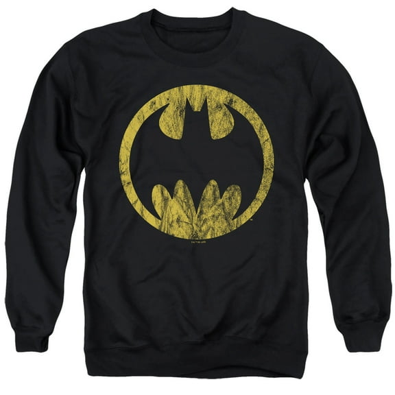 Batman Batman Circle Unisex Adult Crewneck Sweatshirt,Black, X-Large