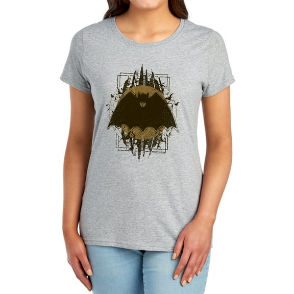 Batman Batman Crest Women's T Shirt, Athletic Heather, Large