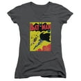 thumbnail image 1 of Batman Batman First Junior Women's T-Shirt V-Neck-Charcoal, 1 of 2