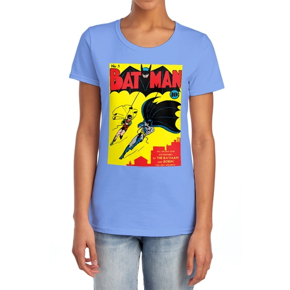 Batman Batman First Women's T Shirt, Carolina Blue, Medium