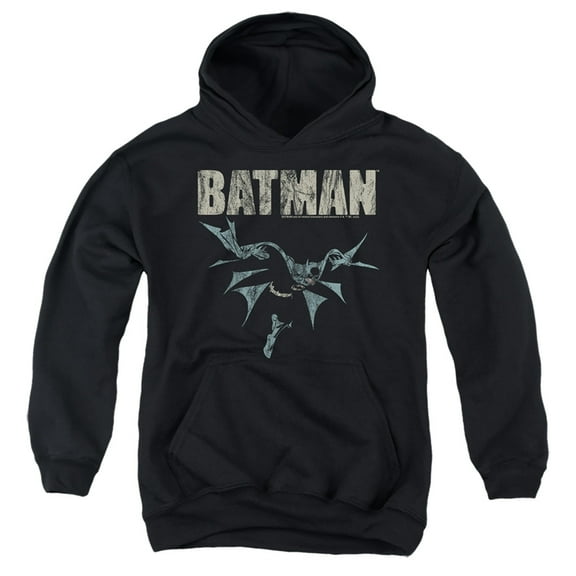 Batman Batman Glide Kids Pull-Over Hoodie (Small) for Youth Boys and Girls, Black